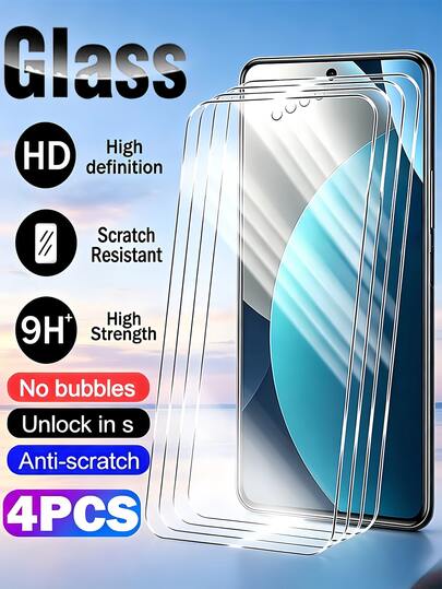 4PCS HD Tempered Glass Screen Protector Compatible With Xiaomi 15T 14T 13T 12T /Compatible With Redmi Note 14 13 12 11 Easy Installation, Scratch Resistant, Case Friendly, HD Clear, Screen, Birthday, Gifts For Family, Friends, Phone Screen Protector, Phone Accessories