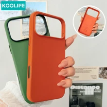 磁吸式 1 個橘色 PU 皮手機殼，PC+TPU 材質，支援 MagSafe，防摔防指紋，適用於 Apple 17/17 Pro/17 Pro Max/16/15/14/13 - 橘色 - 查看 7