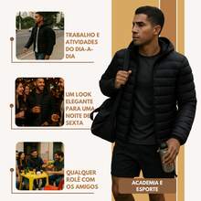 Men's Gominho Jacket, Coat, Blouse For Intense Cold, Nylon, Puffer Jacket - Khaki - View 4