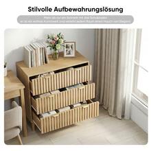 Modern Chest Of Drawers In Medieval Country Style With Three Drawers, Dressing Table Storage Cabinet, Wooden Cabinet, Suitable For Living Room, Bedroom, Hallway, Oak Color. - Oak - View 5