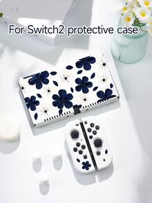 1pc Deep Blue & White Floral Pattern Protective Case/Cover, Compatible With Switch2 (2025), Switch NS, Switch OLED, Switch Lite, Accessories For Switch 2nd Gen/Switch, Full Set Including Storage Bag, Game Card Case, Best Gift For Switch Players - Multicolor - View 19
