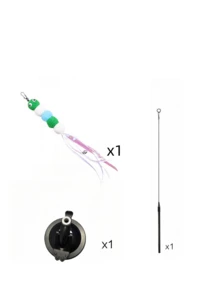 1pc Cat Teaser Toy, Pet Artificial Feather Bell Replacement Head, Suitable For Cat Exercise And Self-Entertainment, Handheld Cat Teaser Stick, Multiple Insect Interchangeable Heads - Multicolor - View 10