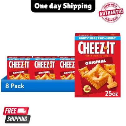 Cheez-It Baked Cheese Crackers Original Flavor 25 Oz Pack Of 8 Crunchy Snack Box
