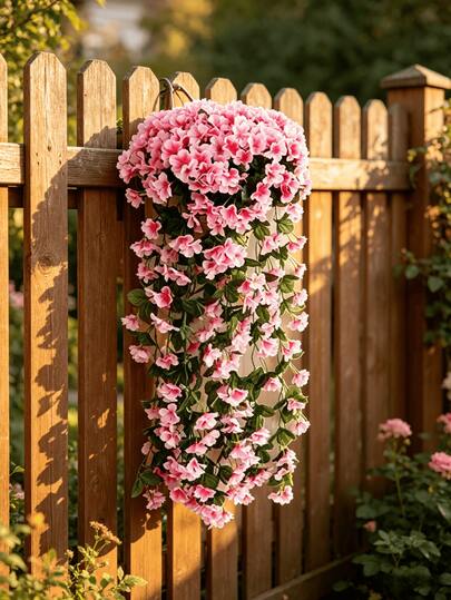 1/2pcs UV-Resistant Silk Spiral Flower/Plant With Eucalyptus Leaves, Suitable For Wall Hanging Greenery Decor, 85cm Artificial Rose Wisteria Hanging Basket, Silk Flower Vine Garland For Wedding Car Decor, Arch, Home, Restaurant, Bedroom, Birthday Party
