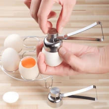 1 pieza Abridor de huevos de acero inoxidable, Rompedor de cáscara de huevo, Batidor de huevo de arroz glutinoso, Herramienta para romper cáscaras, Perforador de agujeros en huevos, Cortador de cáscaras, Utensilio de cocina creativo - Plateado - Ver 3