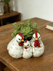 1pc Resin Rooster Sculpture, Resin Rooster Decor, Interesting Chicken Resin Sculpture Art For Garden, Suitable For Home, Outdoor Yard, Farm House, Patio - A - View 9