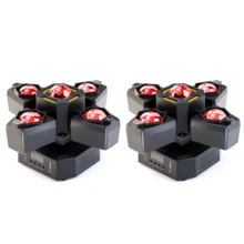 Cabeza móvil de 4 brazos, luz de escenario 4 en 1 de 70 W, haz/bola mágica/cielo estrellado rojo/verde/luz blanca con efecto estroboscópico y control DMX activado por sonido, iluminación mixta para DJ para ver torneos de fútbol, ​​carnavales, fiestas, bodas, espectáculos musicales, clubes, bares, KTV y discotecas. - Tipo de Enchufe B USA (110-127V) - Ver 13