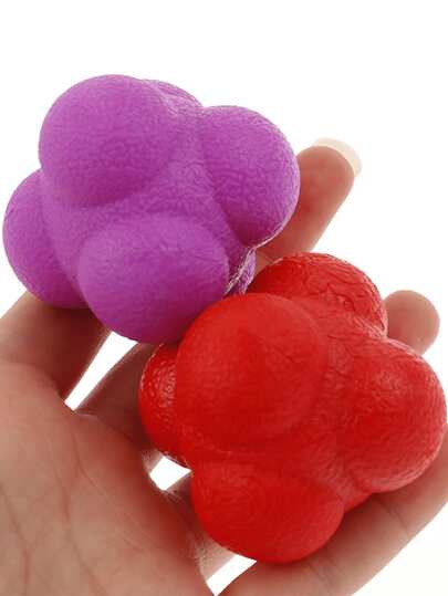 Rubber Hexagonal Reaction Ball Hand-Eye Coordination Training Women And Men Speed And Agility Training Ball Suitable For Speed Agility Coordination Training Basketball Football Outdoor Fitness And Outdoor Fun Fitness Accessories Workout Equipment Outdoor Sports Accessories