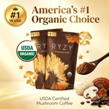 Mushroom Coffee – USDA Organic Instant Coffee With 6 Adaptogenic Mushrooms (Cordyceps, Lion's Mane, Turkey Tail) & MCT Oil – Boost Energy, Focus, Digestion & Immunity – 30 Servings, Made In USA - 2PCS - 查看 1