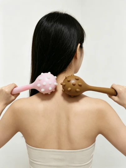 1PC Silicone Head Massage Hammer, Handheld Multifunctional Massage Stick, Portable Body Tapping Relax Accessory For Daily Use