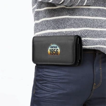 Men's Multifunctional Mobile Phone Waist Bag (Available In Single-Layer/Double-Layer Specifications), Unique "1956" Letter Print, Men's Retro Style Outdoor Tactical Waist Bag - Multicolor - View 3