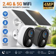 Solar Security Cameras Wireless Outdoor, Battery Powered 3K 4MP Wifi Cameras For Home Surveillance, PIR/AI Motion Detection, Waterproof, Color Night Vision, 2-Way Audio, Cloud/SD Storage - Black - View 1
