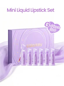 COLORKEY 6件組水感唇釉禮盒，液體口紅，防水液體口紅，霧面不沾杯唇釉，持久不褪色，適合春夏，減淡唇部細紋液體口紅旅行套裝唇彩組合，品牌 Bea - Mini Liquid Lipstick Set - 查看 3