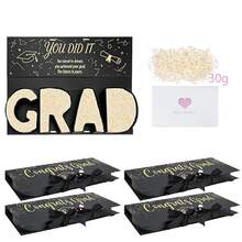 Graduation Gift Box 2026, Grad Letter Shaped Fillable Cardboard Box 16.42"X5.51"X1.5" DIY Graduation Gift Ideas Boxes Grad Letters Boxes For Graduates High School College Party Favors - View 11