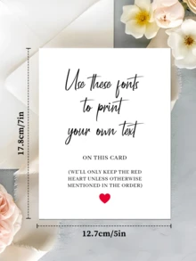 Thiệp chúc mừng hình trái tim tối giản, viết tay theo yêu cầu, thích hợp cho Ngày Valentine, sinh nhật, kỷ niệm và mọi dịp khác. - Mảnh duy nhất - Xem 9