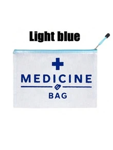 First Aid Kit" Labeled, First Aid Medical Emergency Bag, Outdoor Medicine Storage Pouch, A4 Size Grid Cosmetic Bag, Travel Organizer Bag, Makeup Bag, Skincare Pouch, Bathroom Storage Bag, Document Bag, Student Dormitory Toiletry Bag, Can Hold Medicine, Cosmetics, Earphones, Chargers, Hair Clips, Lipsticks, Etc., Mother's Day Gift, Teacher's Day Gift, Excluding Consumables - Multicolor - View 14