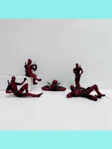 Marvel Avengers Car Decoration Figurine, Car Interior Decor, Spider-Man Lover Essential, Hero Dream Figurine, Lying Pose Holding Sign Turning Back Sitting Desktop Decor, Office Desk Decoration, Easter Gift, Christmas Gift, Student Essential, Birthday Gift, Party Favor, Collection Display, Toys For Kids, Plush, Suitable For Multiple Scenes! - Multicolor - View 3