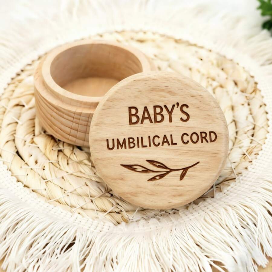 Baby Hair Keepsake Box with Leaf Design Newborn Essentials Baby Shower Gift Baby Accessories Baby Supplies 1pc Precious Memory Wooden Umbilical Cord Collection Box Perfect Gift For New Parents Easy To Use Portable Umbilical Cord Collection Ideal Gift For First-Time Parents - Multicolor - View 1