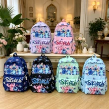 Disney 1个迪士尼官方授权大容量蓝色史迪奇卡通图案背包 - 黑色 - 查看 1