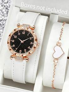 2pcs/Set Women's Starry Dial Watch + Bracelet Set - Exquisite Gift For Valentine's Day, Anniversary - Multicolor - View 3