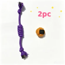 4件套狗狗磨牙绳玩具套装，经久耐用，耐咬，清洁牙齿，多种形状设计满足咀嚼和玩耍需求，互动游戏时间，适合宠物主人、训练员、玩具爱好者，室内解闷，户外拔河游戏，适合各种体型的狗狗。 - 彩色 - 查看 11
