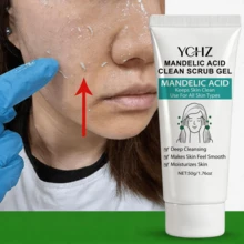 YCHZ 50克杏仁酸洁面磨砂啫喱，深层清洁去角质，蕴含芦荟精华，持久保湿，清洁毛孔，适用于面部和身体，适合所有浅肤色，是理想的情人节礼物。 - 50克 - 查看 3