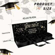 Graduation Gift Box 2026, Grad Letter Shaped Fillable Cardboard Box 16.42"X5.51"X1.5" DIY Graduation Gift Ideas Boxes Grad Letters Boxes For Graduates High School College Party Favors - View 10