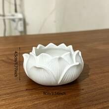 1个新款中国风莲花造型小花盆/创意禅意绿植容器，适合家居桌面装饰，非常适合现代、办公室、农舍或当代装饰风格，可放置于卧室、办公桌、客厅、阳台等处。 - A - 查看 8