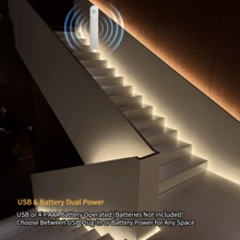 Motion Sensor LED Strip, USB Or 4*AAA Battery Powered (Batteries Not Included), 2 Modes: Always-On / Auto Motion, Adjustable Delay For Stairs & Closets - Motion Sensor LED Strip - View 3