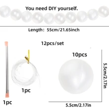 22pcs Pearl White Decorative Flower Wreath, White Faux Pearl Balls, White Artificial Pearls, Suitable For DIY Crafts, Home Decor, Staircase, Wedding, Christmas Tree, Wreaths, Party Decoration - View 14