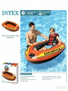 Botes inflables resistentes, botes inflables ligeros, botes inflables portátiles aptos para adultos y niños, botes inflables para piscina, playa y acampada, botes inflables de ocio - barco de natación - Ver 4