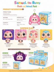 Hộp bí mật PlayQuest chính hãng, Mô hình Samuel trong Three Little Hairs thuộc series Công viên Trái cây (không phải thú nhồi bông), Hộp bí mật búp bê dễ thương, Bao gồm 6 kiểu thông thường và 1 kiểu bí mật, Hộp bí mật nhân vật hoạt hình, Gói quà bí ẩn, Thích hợp để trang trí bàn làm việc, trang trí nhà cửa và làm quà tặng tiệc tùng, Quà tặng sưu tập bất ngờ cho Giáng sinh, Halloween, Sinh nhật, Ngày Valentine. - Nhiều màu - Xem 12
