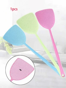 1/3 piezas Matamoscas de plástico de color aleatorio, ligero y práctico matamoscas para uso doméstico, adecuado para ahuyentar mosquitos y moscas en verano, mango largo, flexible y suave, conveniente para golpear insectos, esencial para volver a la escuela, excelente para Halloween, Navidad y regalos - Multicolor - Ver 11