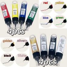 Bộ bút vẽ nghệ thuật nổi 3D, 8 màu, 4 hộp, dung tích lớn 30ml, thích hợp cho tranh kính màu, chạm khắc DIY và nghệ thuật đá. - Bút vẽ đường viền 3D - Xem 9