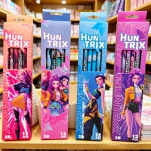 12 bút chì 2B, bút chì gỗ họa tiết bé gái hoạt hình, bút chì viết bền, thích hợp cho học sinh, đồ dùng văn phòng phẩm (Kiểu dáng ngẫu nhiên) - Nhiều màu - Xem 4