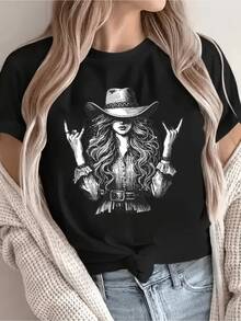 Plus Size T-Shirts - Black - View 6