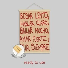 1PC Unframed Vintage Red Quote Canvas Print, Modern Minimalist Inspirational Wall Art, Spanish Home Decor Poster For Office, Living Room, Bedroom, Gallery Wall - Multicolor - View 18