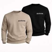 MOLETOM GOLA CARECA STANDARDS MINIMSLISTA ESTILO SUETER PARA INVERNO AGASALHO CONFORTO PREMIUM BLUSA DE FRIO - BRANCO E AZUL - Visão 8