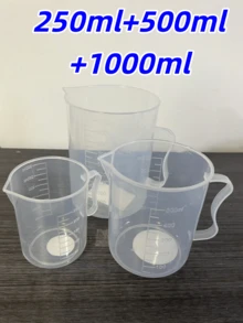 1 pieza Taza medidora de líquidos de plástico, taza multiusos para hornear y cocinar, herramienta esencial de cocina - Multicolor - Ver 15