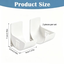 4pcs Plastic No-Drill Storage Racks, Refrigerator Side Organizer Racks, Can Hold Cling Wrap & Trash Bags, Cabinet Shelves - White - View 6