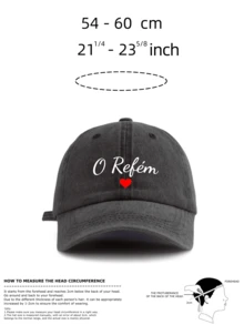 两顶“A Chefe & O Refém”印花水洗棒球帽,情侣套装,多种复古颜色可选,趣味巴西情人节礼物,幽默标语,沙滩旅行 - A Chefe & O Refém - 查看 6