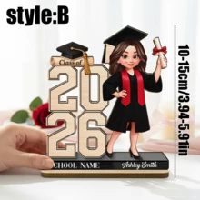 2026-2027 個性化畢業紀念牌，適合作為畢業禮物送給畢業生、女兒、兒子，可自定義姓名和畢業年份，也可自定義髮型、服裝、姓名、畢業日期，獨特的家居裝飾和禮物，適用於畢業、生日、週年紀念、情人節、母親節、兒童節、父親節、畢業典禮、婚禮、喬遷、客廳裝飾、紀念牌 - C-畢業插排 - 查看 16