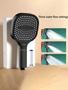 1 pieza Ducha cuadrada de alta presión con grandes salidas de agua, alto caudal, ducha de mano para uso doméstico - Multicolor - Ver 25