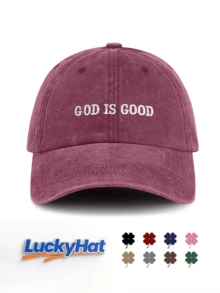1件水洗棒球帽，印有GOD'S FAVORITE，復古爸爸帽中性款，Y2K街頭風遮陽帽，適合男士女士，夏季旅行與日常穿著 - god is good - 查看 17