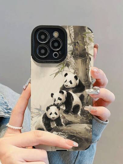 Ốp điện thoại chống sốc họa tiết gấu trúc mực retro thời trang và thanh lịch, bảo vệ điện thoại thiết yếu hàng ngày, thiết kế thời trang, món quà tuyệt vời cho bạn bè và gia đình, tương thích với IPhone17/17Air/17Pro/17ProMax/IPhone16/16Plus/16Pro/16ProMax/IPhone15/15Plus/15Pro/15ProMax/IPhone14/14Plus/14Pro/14ProMax/IPhone13/13Pro/13ProMax/IPhone12/12Pro/12ProMax/IPhone11/IPhone11Pro/11ProMax