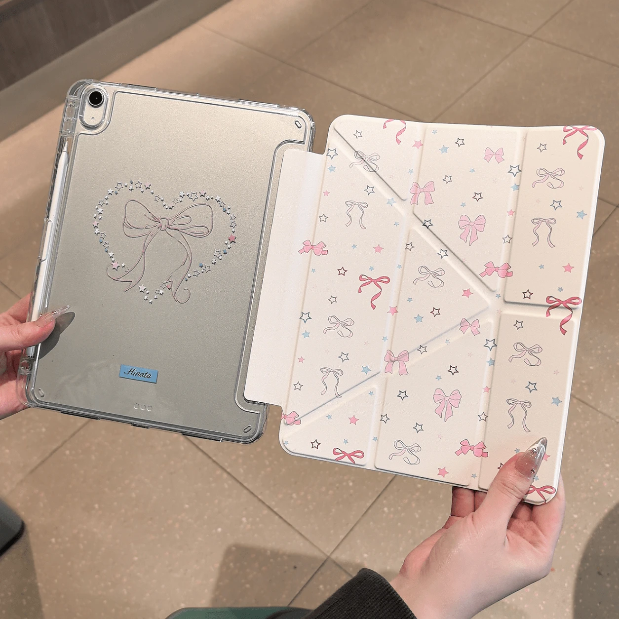 Tương thích với ốp bảo vệ máy tính bảng iPad thế hệ thứ 11, vỏ bảo vệ A16 có khe cắm bút cảm ứng, mặt lưng acrylic trong suốt cao cấp, có thể tùy chỉnh DIY, chức năng ngủ/thức thông minh, chân đế gập đa năng hình chữ Y, chất liệu da PU thời trang, tương thích với iPad Air 11, iPad thế hệ thứ 9 10.2", iPad thế hệ thứ 10, và iPad Pro 11, vỏ bảo vệ máy tính bảng Air 11. - Trong sáng - Xem 1