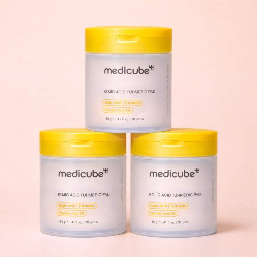 Medicube Toner Pads Kojic Acid Turmeric Clarifying Toner Pad – Daily Skin Care, Smooth & Refresh Skin, Easy-To-Use Pads - hộp màu vàng 3 - Xem 1