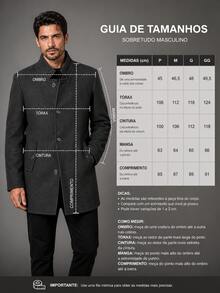 Men's Overcoat, Felted Wool, High Collar. - 深灰色 - 查看 5