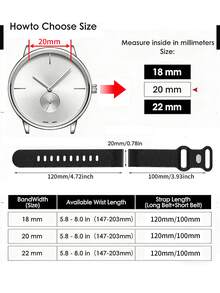 Dây đeo đồng hồ silicon mềm mại in họa tiết da báo, thoáng khí, phù hợp với đồng hồ thông minh 18mm, 20mm, 22mm. - màu đen - Xem 2