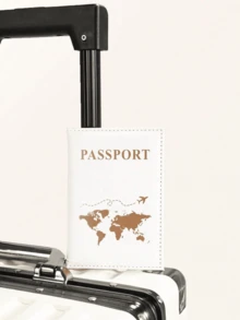 1个哑光字母印花固定边护照套，适用于国际旅行护照夹、护照钱包、护照包，适合度假旅行和上学使用。 - 彩色 - 查看 6